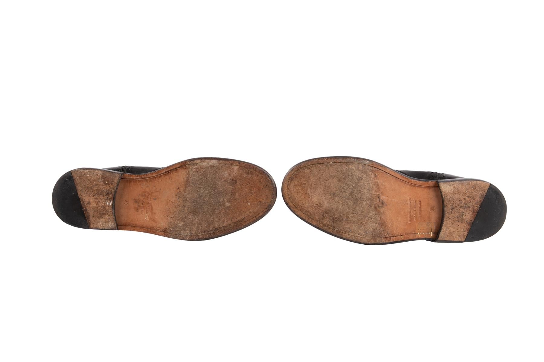 ISABEL MARANT BLACK LEATHER ANKLE BOOTS EU 39