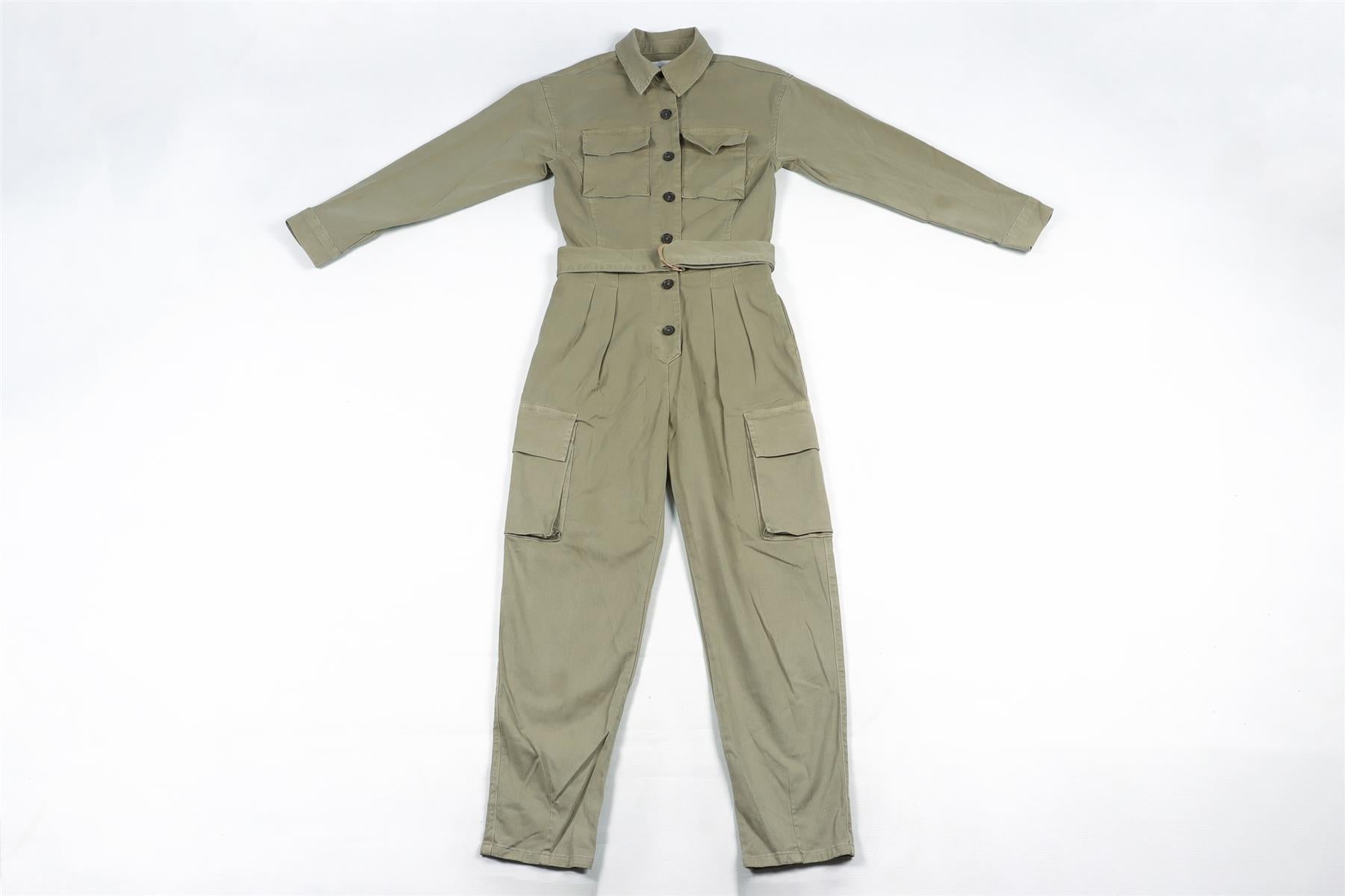 FRAME GREEN COTTON JUMPSUIT XXSMALL