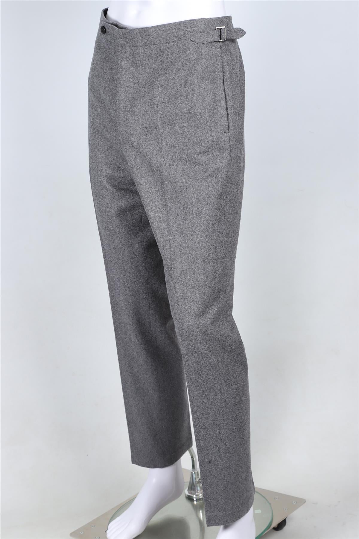 HUSBANDS GREY MEN'S WOOL STRAIGHT LEG PANTS UK/US WAIST 32