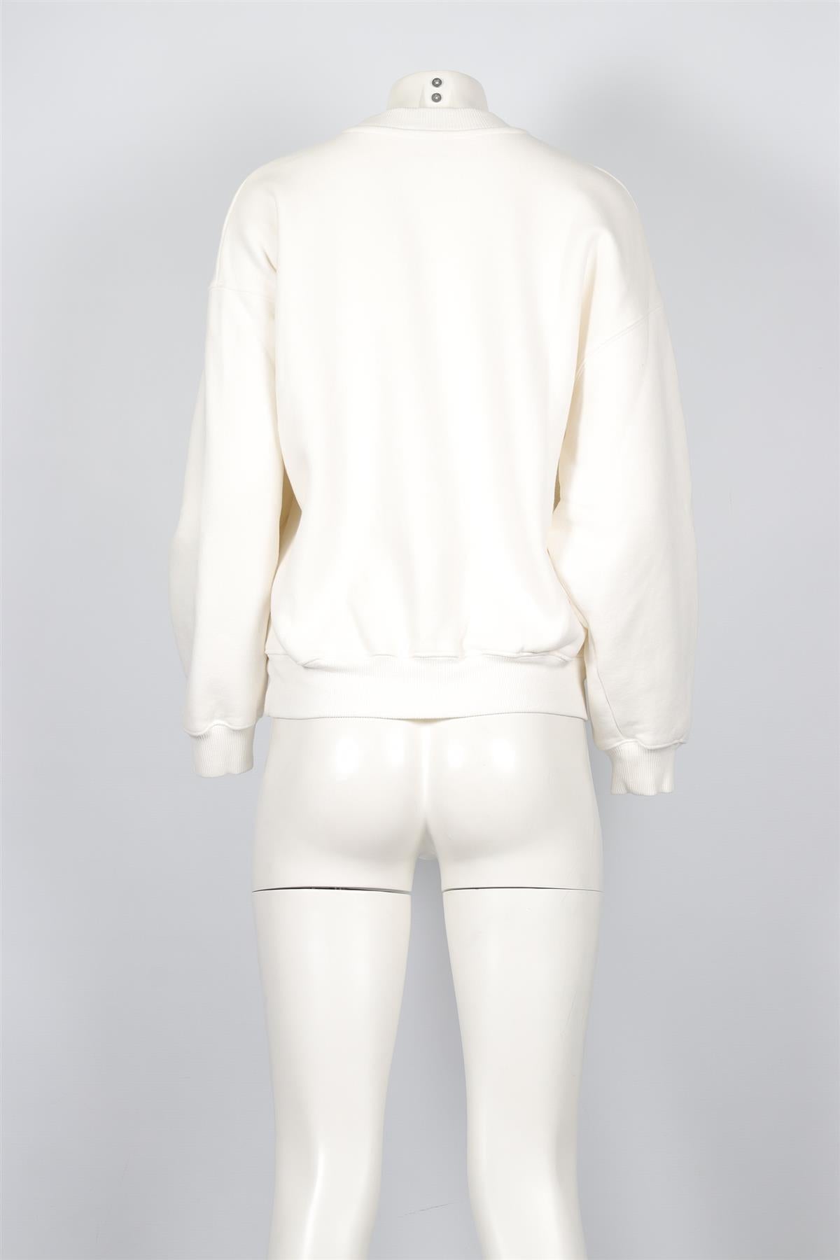 ANINE BING WHITE COTTON SWEATSHIRT XSMALL