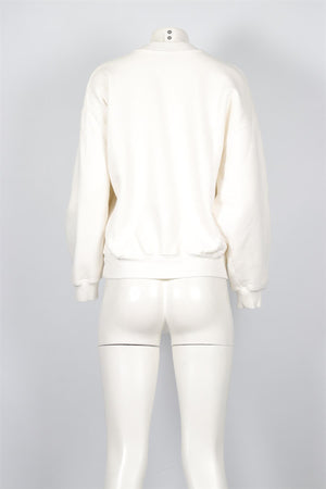 ANINE BING WHITE COTTON SWEATSHIRT XSMALL