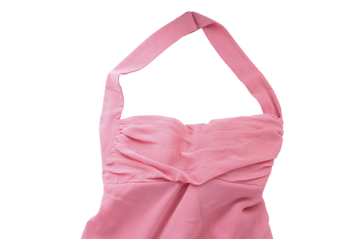 LA PERLA PINK CREPE MAXI DRESS IT 42 UK 10