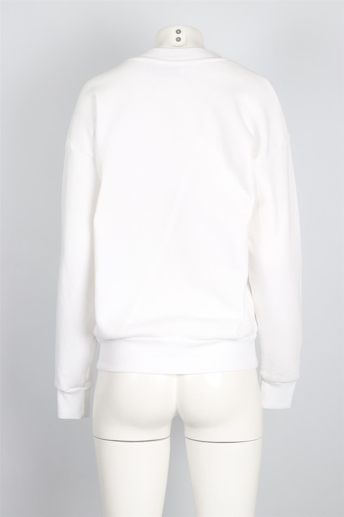 SPRWMN WHITE COTTON BLEND SWEATSHIRT XSMALL