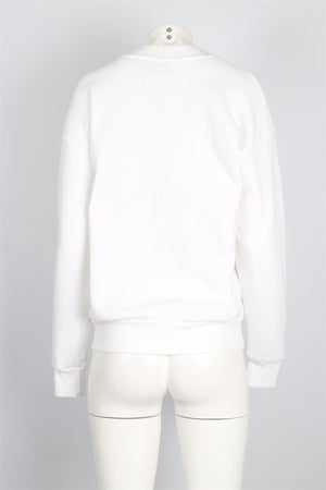 SPRWMN WHITE COTTON BLEND SWEATSHIRT XSMALL