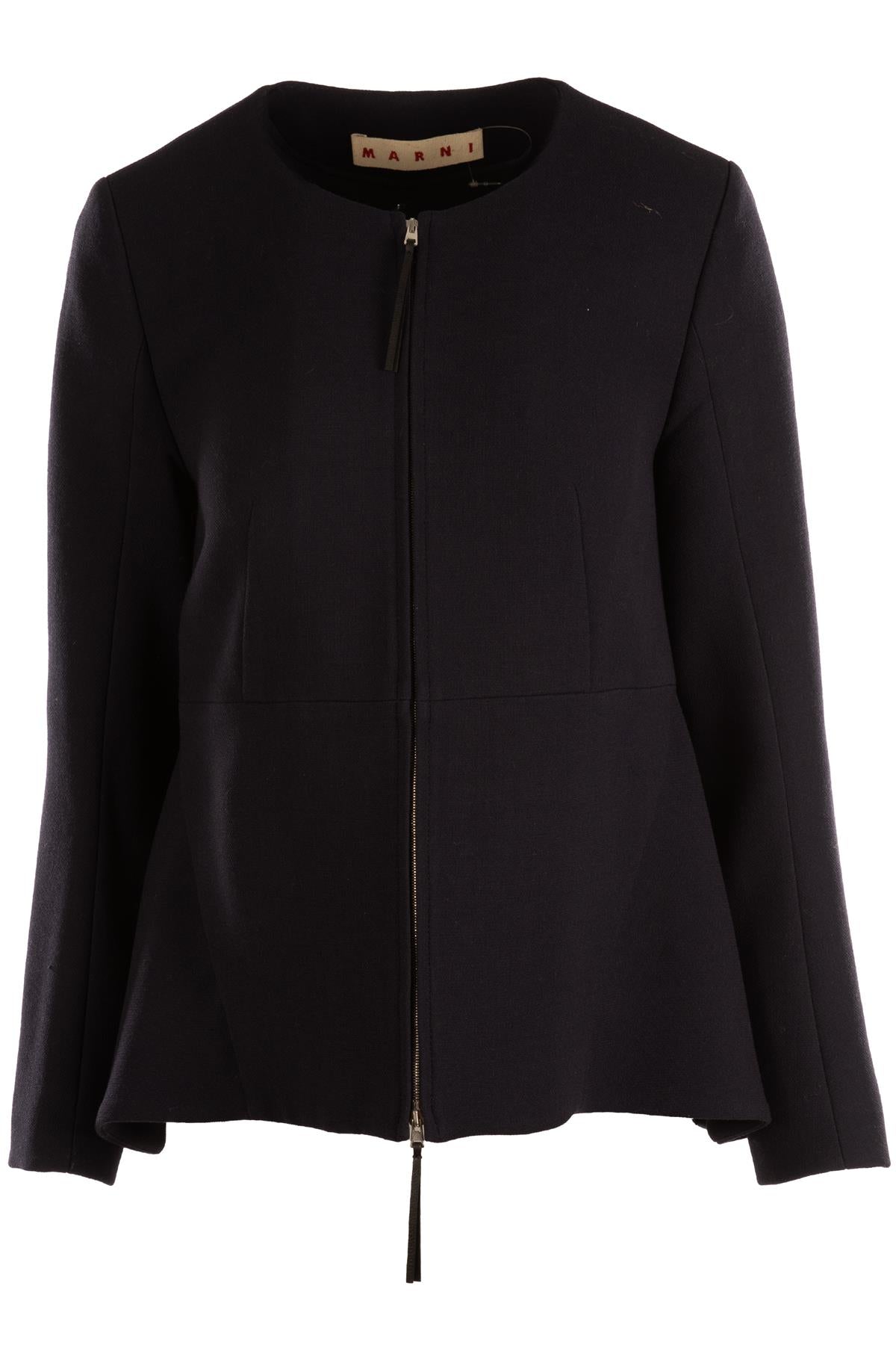 MARNI NAVY WOOL JACKET IT 42 UK 10