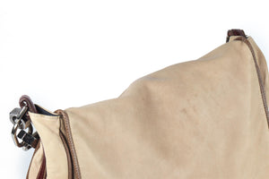 LOEWE BEIGE MAIA ANAGRAM LEATHER SHOULDER BAG