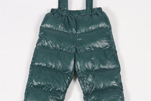 MONCLER GREEN KIDS GIRLS PADDED SALOPETTES 3 YEARS