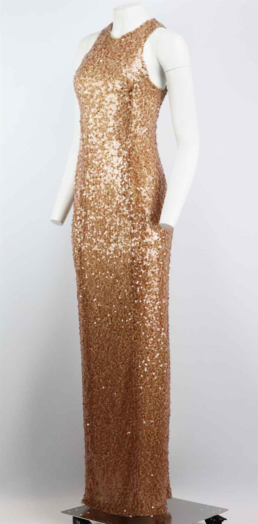 GALVAN LONDON SEQUINED JERSEY GOWN UK 12