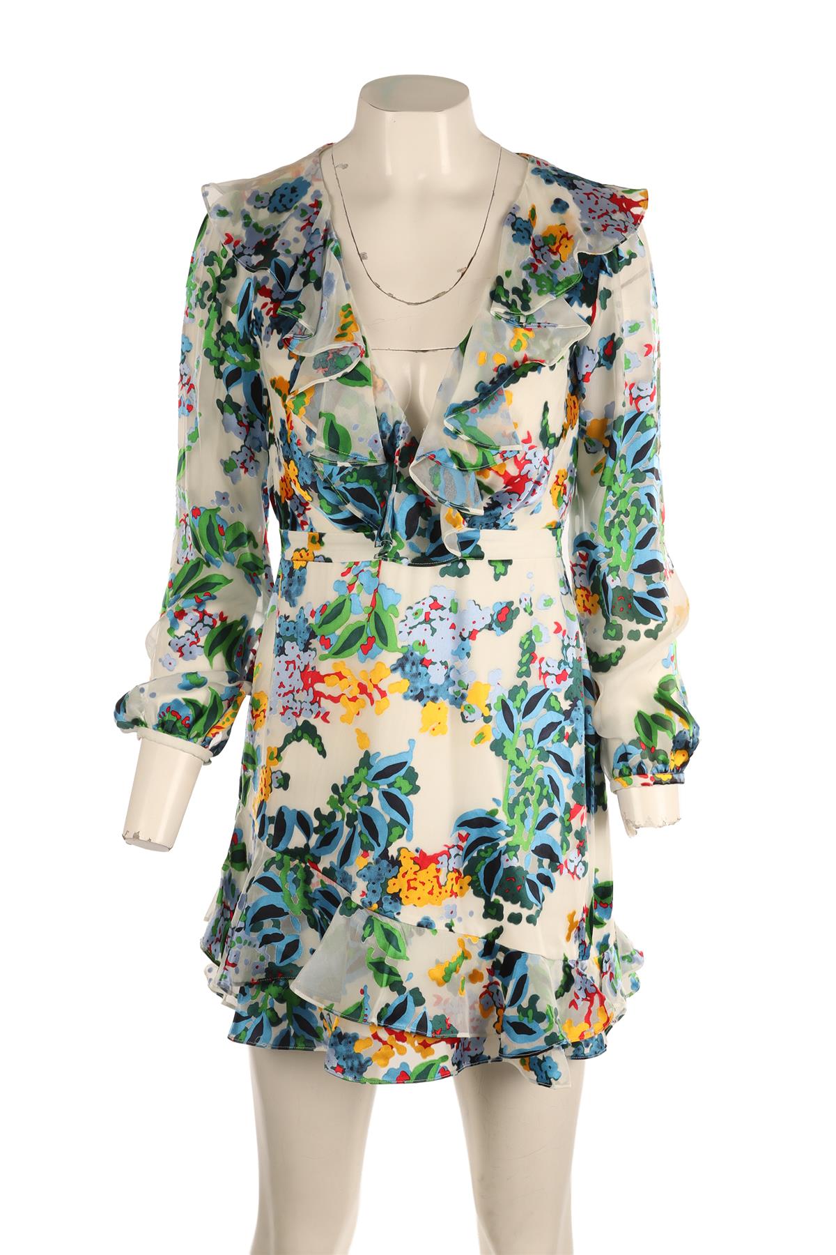 SALONI MULTI CHIFFON MINI DRESS UK 8