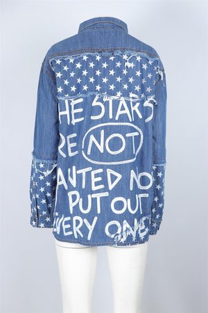 FAITH CONNEXION BLUE DENIM SHIRT SMALL