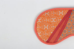 HERMÈS ORANGE PETIT H SILK EYE MASK ONE SIZE