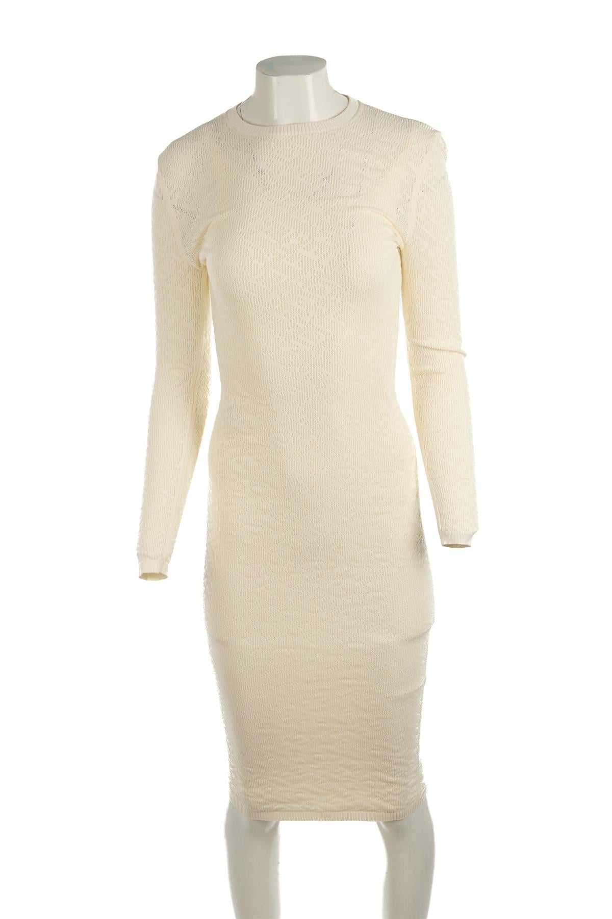 FENDI + SKIMS IVORY KNIT MIDI DRESS IT 38 UK 6