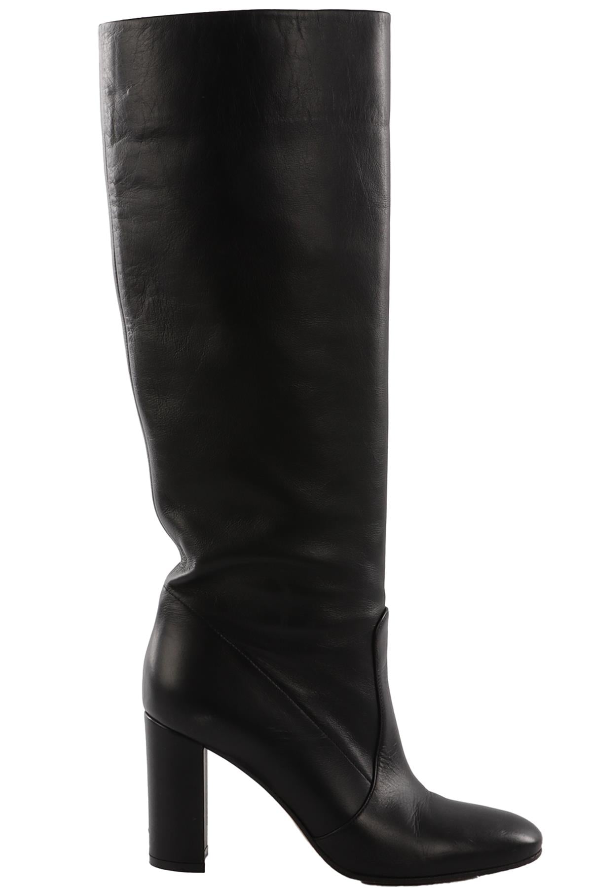 GIANVITO ROSSI BLACK LEATHER KNEE HIGH BOOTS  EU 38.5 UK 5.5 US 8.5