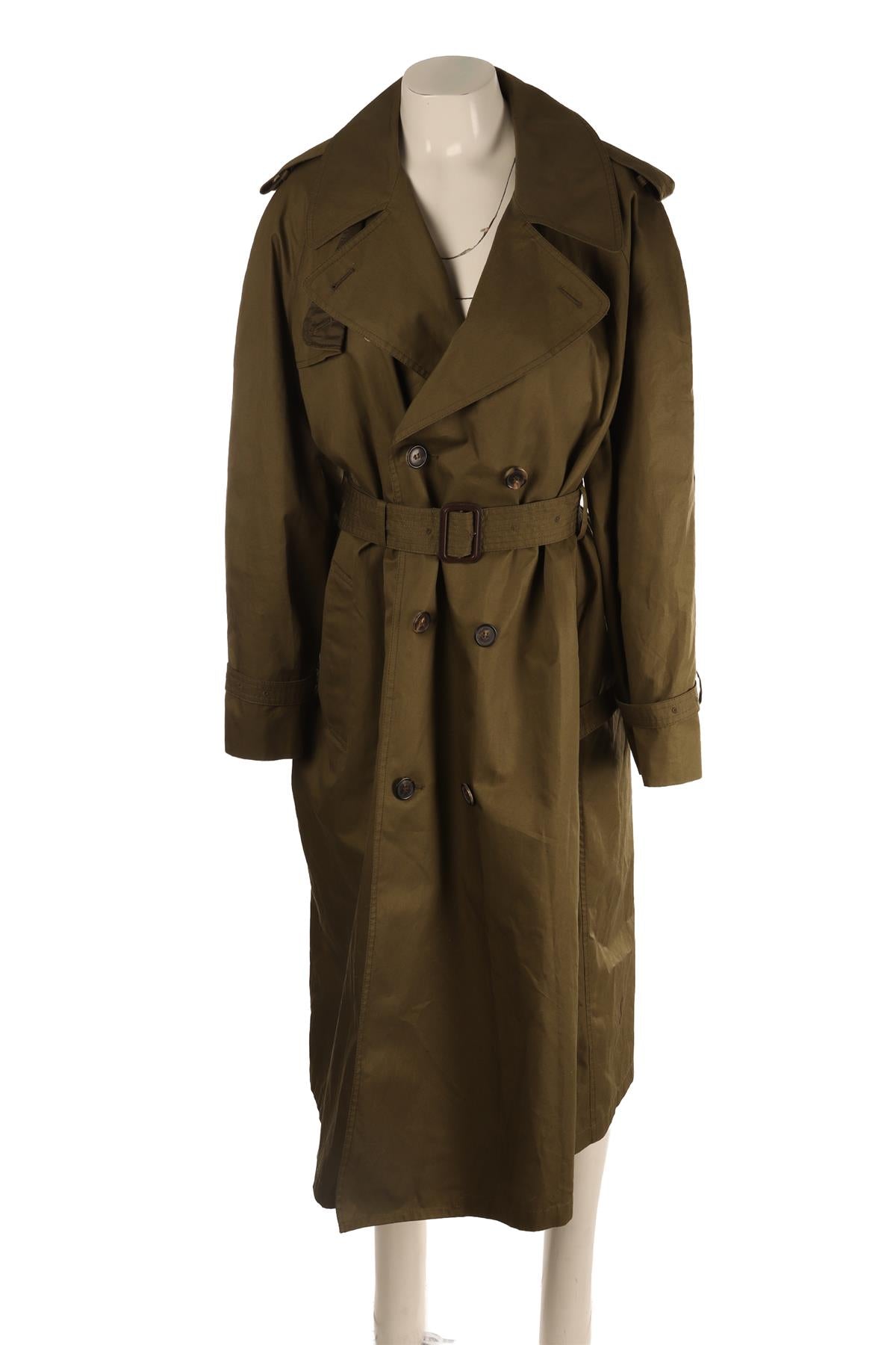 WARDROBE NYC GREEN COTTON TRENCH COAT XSMALL