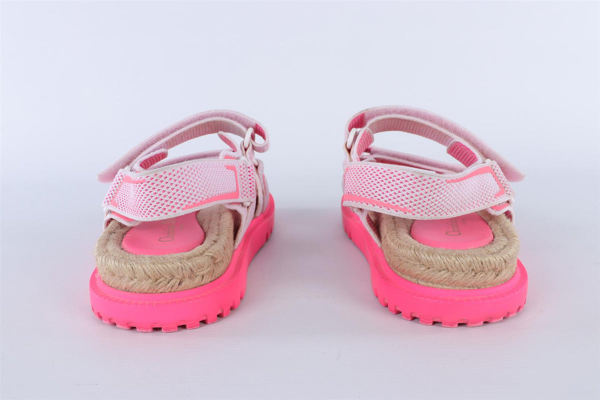CHRISTIAN DIOR PINK DIORACT FABRIC SANDALS EU 38 UK 5
