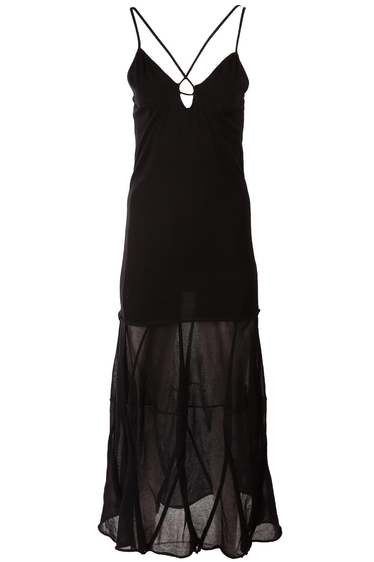 JACQUEMUS BLACK KNIT MAXI DRESS SMALL