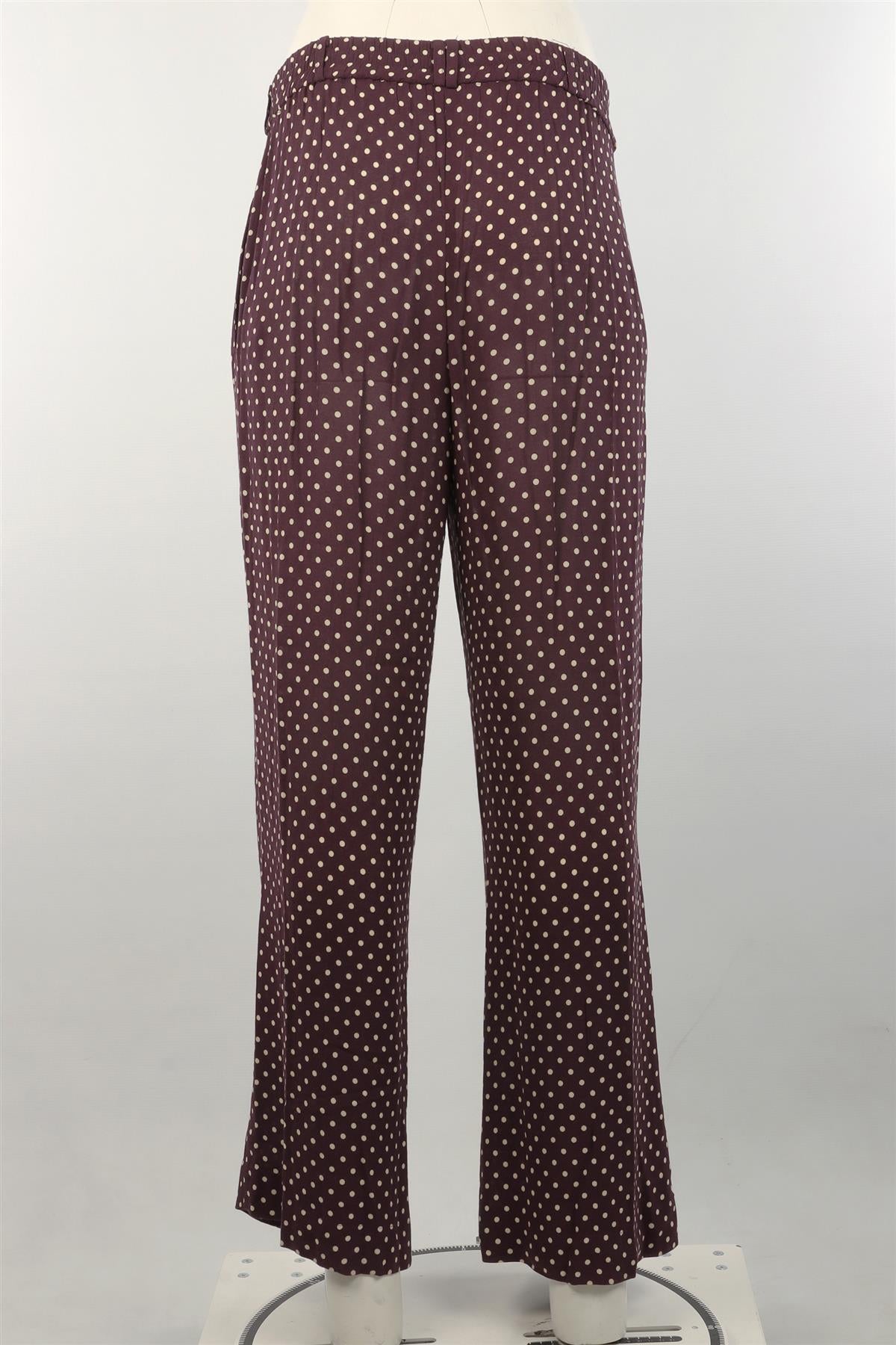ZIMMERMANN PURPLE CREPE WIDE LEG PANTS UK 8