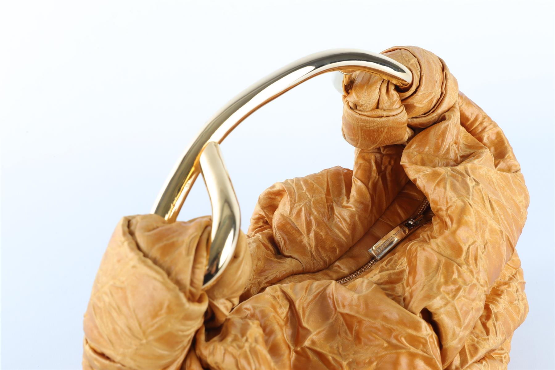 SILVIA TCHERASSI GOLD SOFIA SMALL SATIN TOTE BAG
