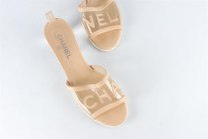 CHANEL BEIGE 2019 LEATHER MULES EU 40.5 UK 7.5 US 10.5