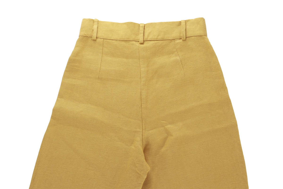 LA VESTE YELLOW COTTON STRAIGHT LEG PANTS SMALL