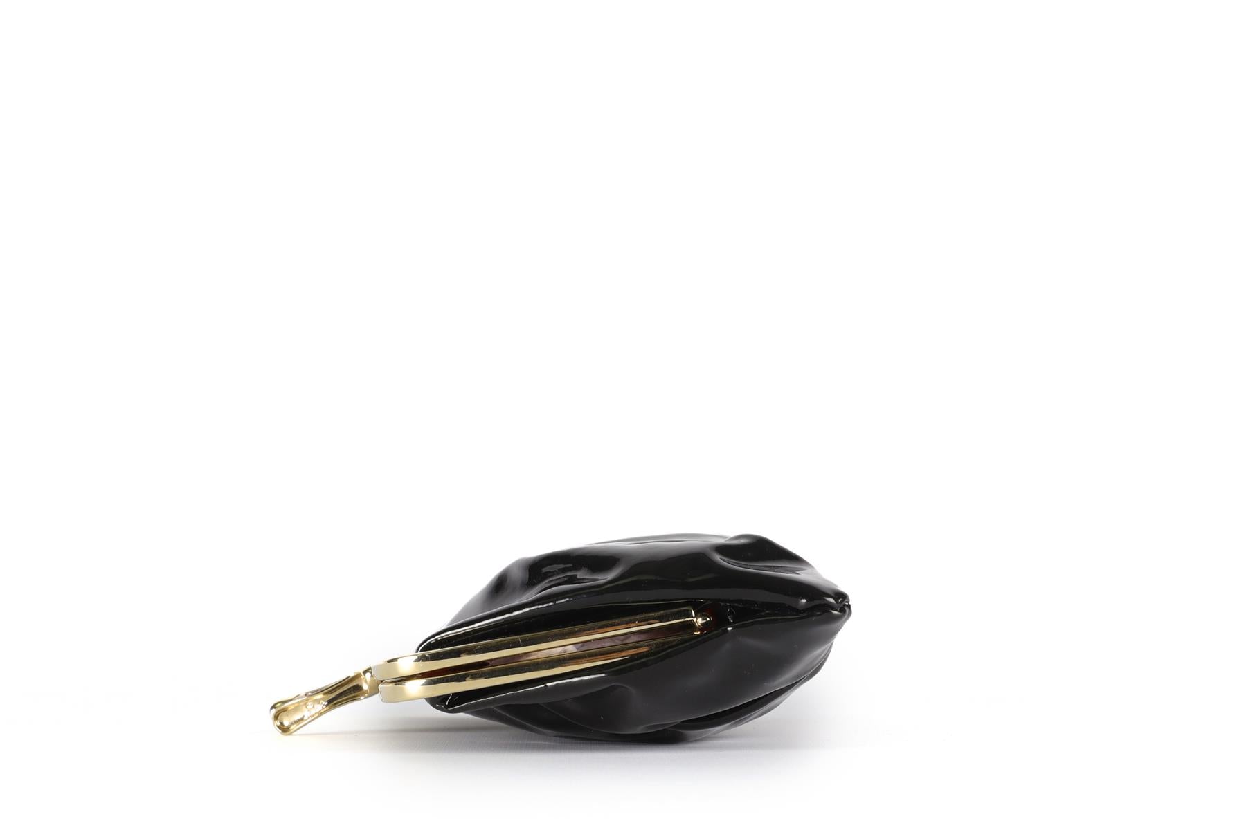 CHRISTIAN LOUBOUTIN BLACK MISS LOUBI PATENT LEATHER CLUTCH