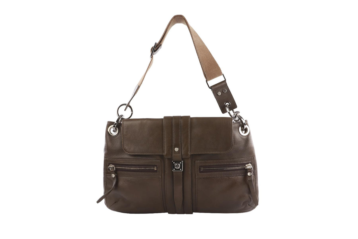 LANVIN GREEN LEATHER SHOULDER BAG