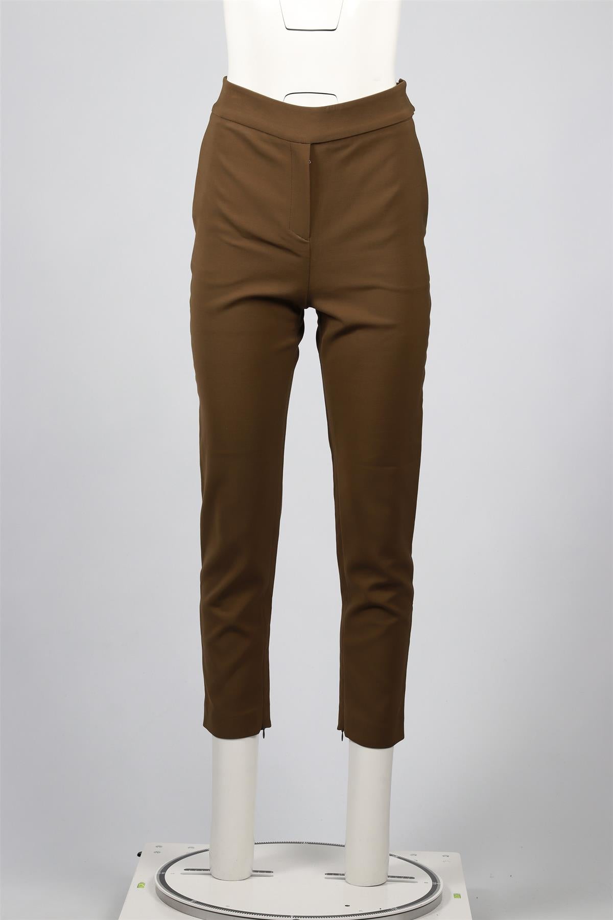 ALEXANDRE VAUTHIER GREEN WOOL BLEND STRAIGHT LEG PANTS FR 36 UK 8