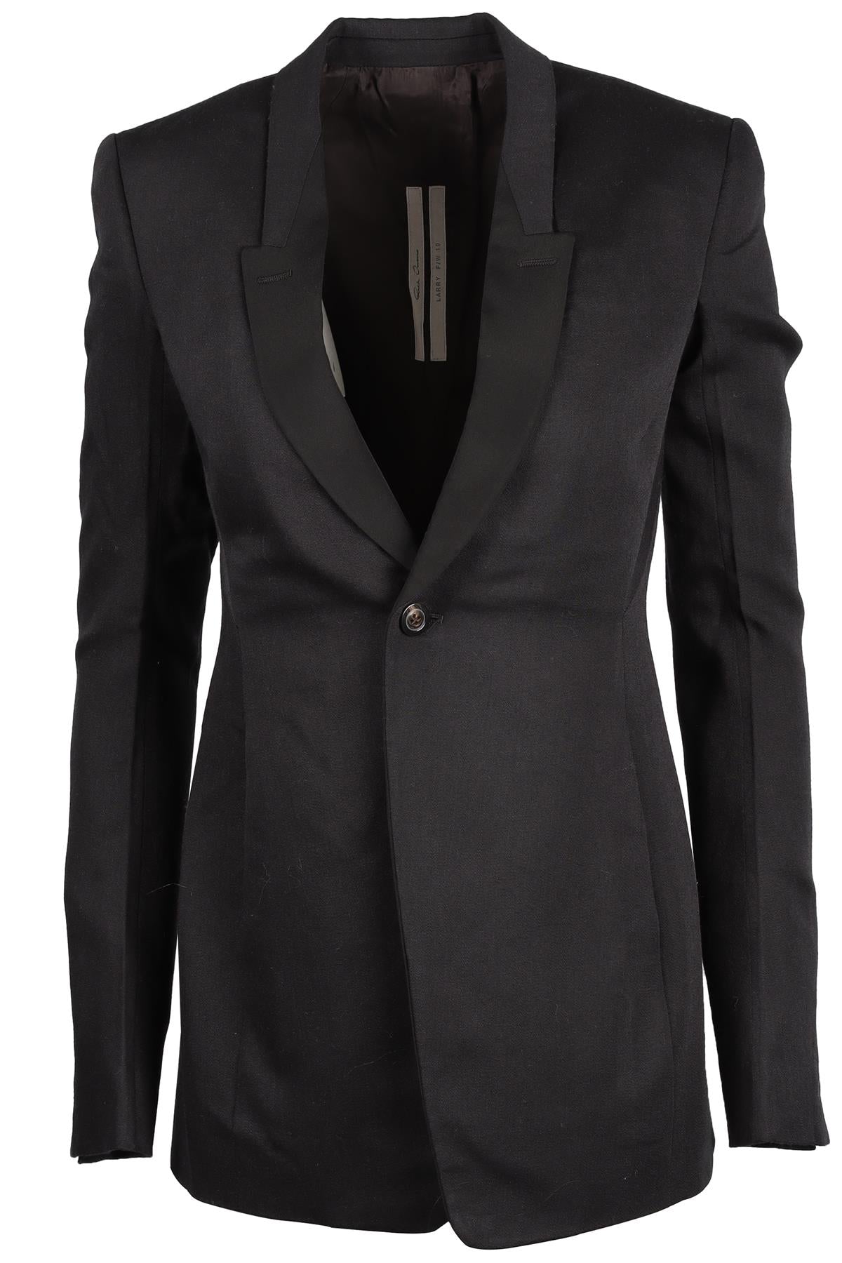 RICK OWENS BLACK WOOL BLAZER IT 40 UK 8