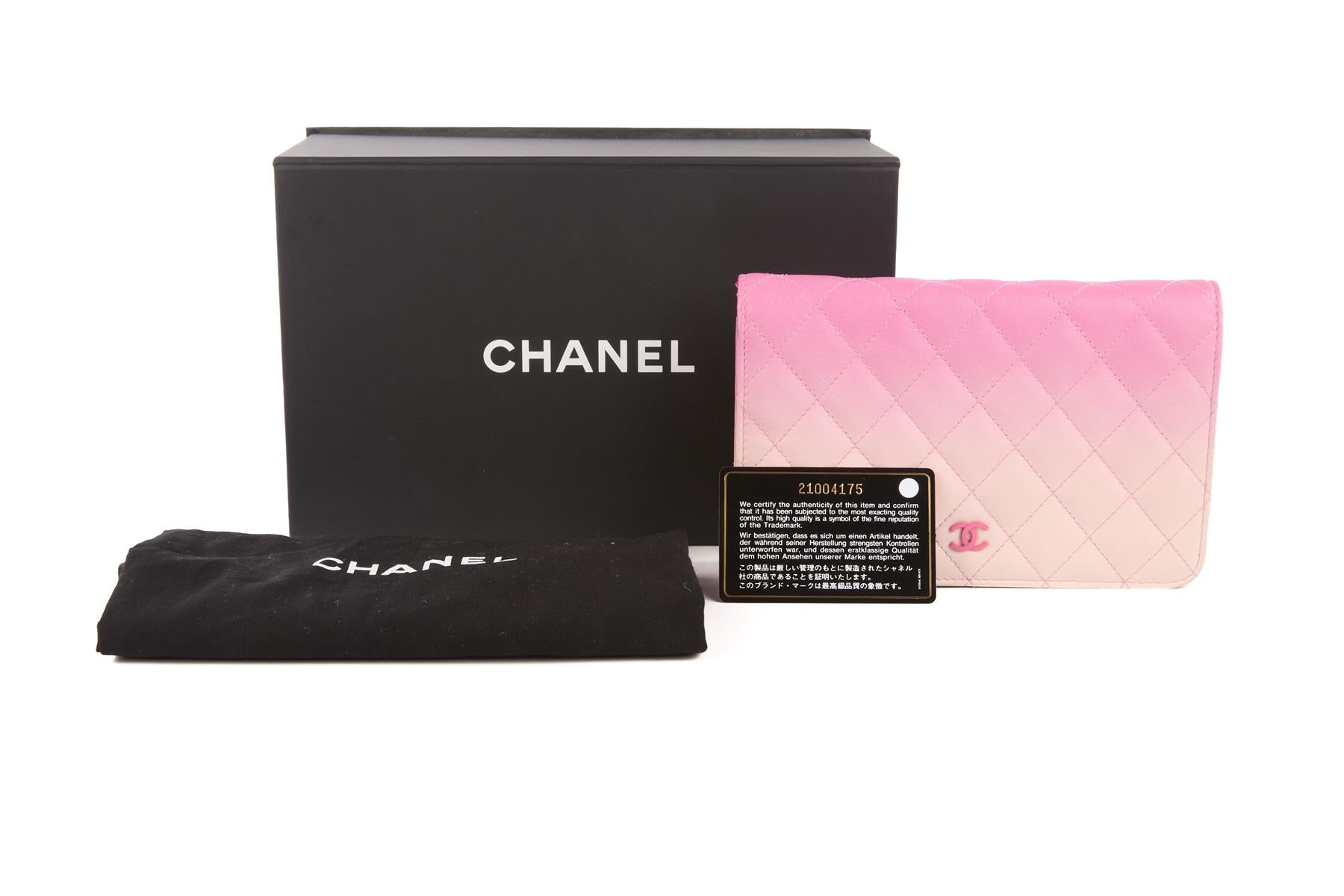 CHANEL PINK 2015-2016 WALLET ON CHAIN OMBRE LEATHER SHOULDER BAG