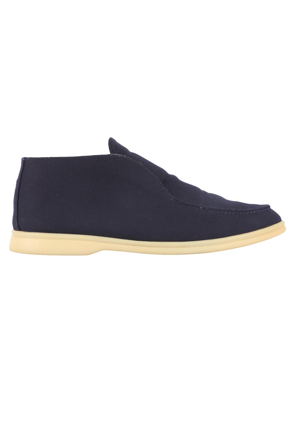 LORO PIANA NAVY MEN'S OPEN WALK FABRIC BOOTS EU 42 UK 8 US 9