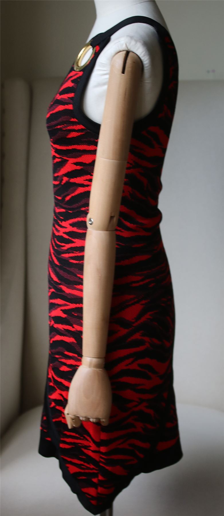 BALMAIN ONE SHOULDER ZEBRA PRINT MINI DRESS FR 34 UK 6