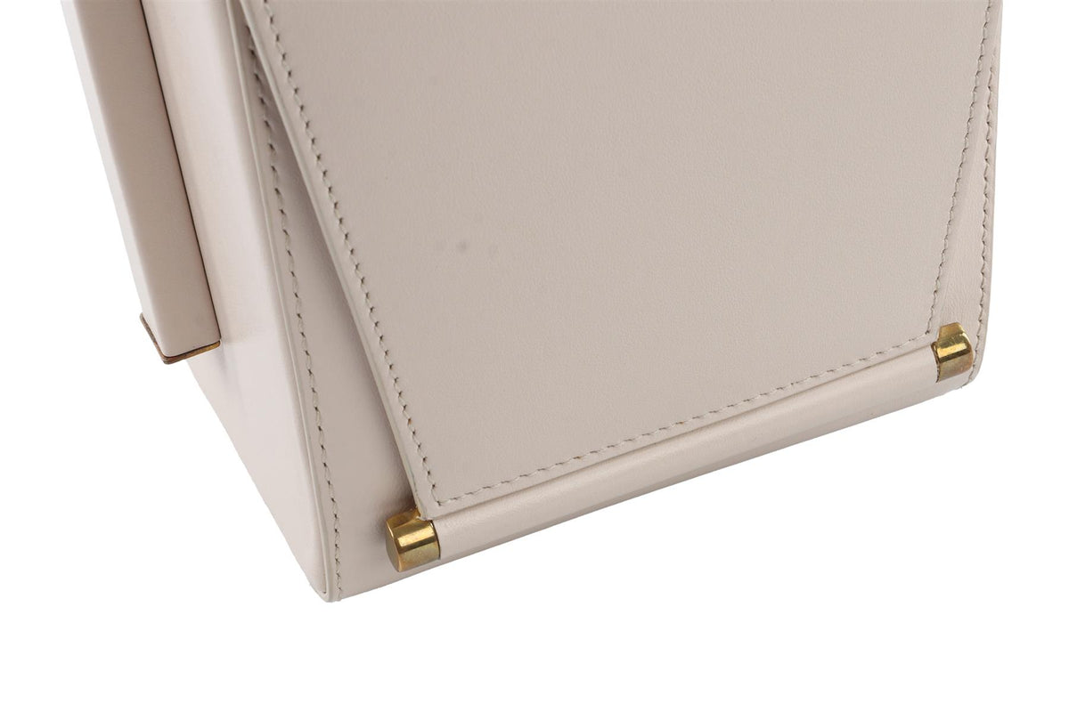 ROKSANDA IVORY BOX LEATHER CLUTCH