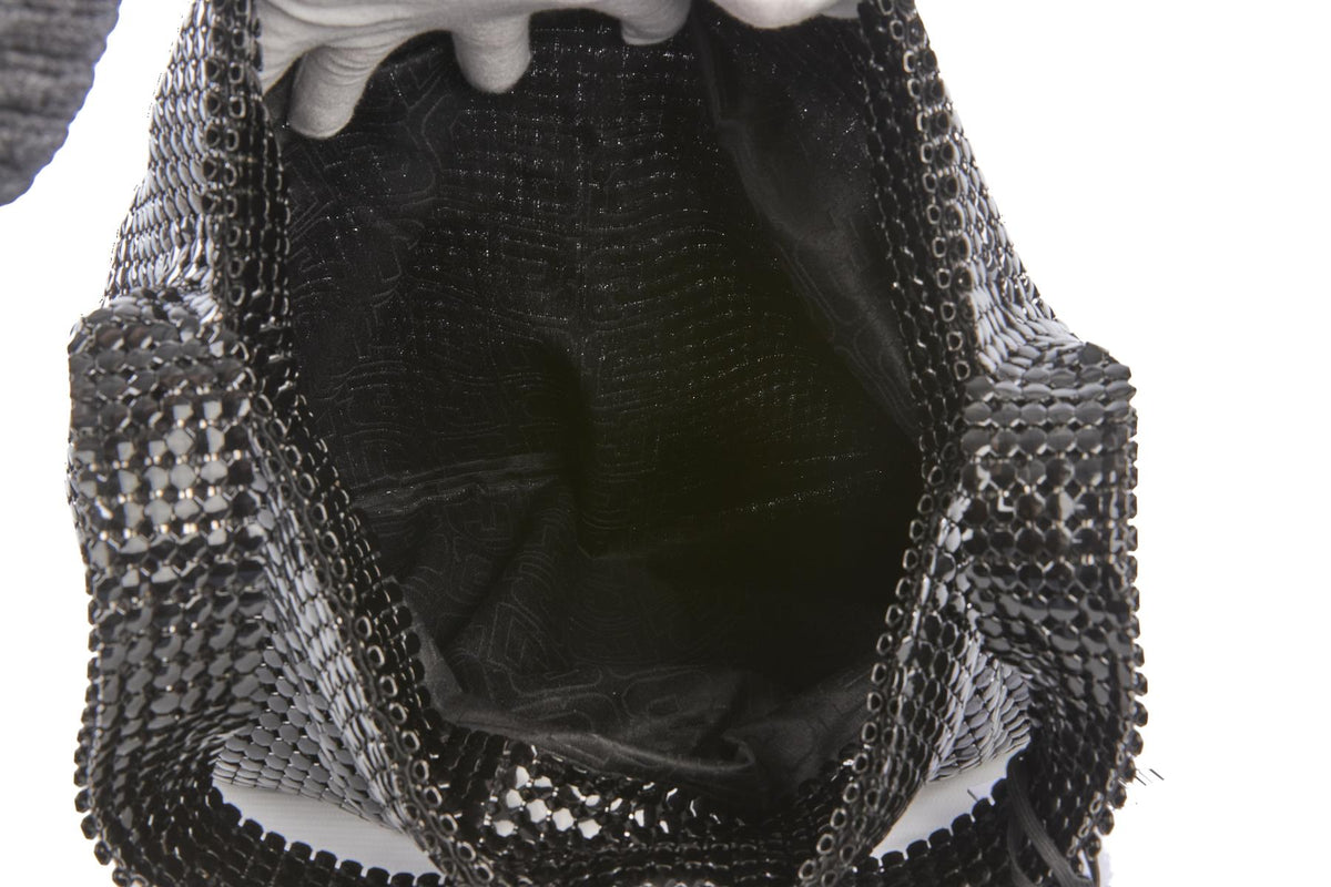 PACO RABANNE BLACK PIXEL CHAINMAIL SHOULDER BAG