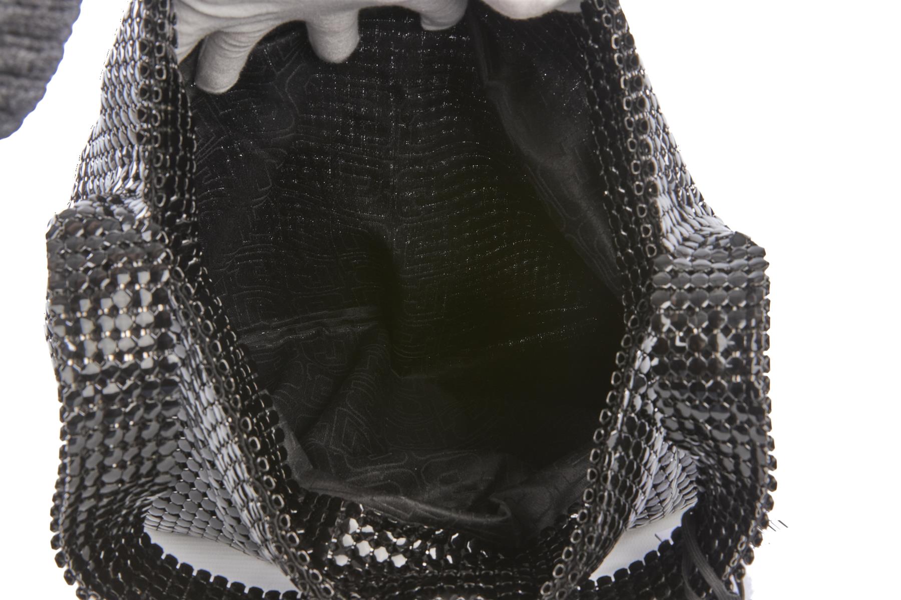 PACO RABANNE BLACK PIXEL CHAINMAIL SHOULDER BAG