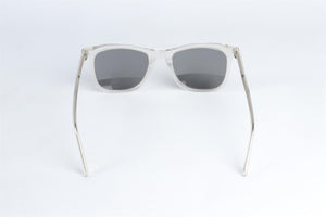 SAINT LAURENT CLEAR SQUARE FRAME ACETATE SUNGLASSES