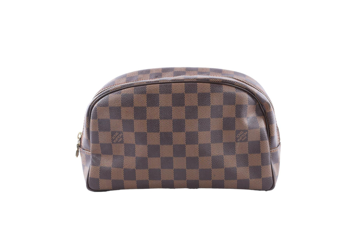 LOUIS VUITTON BROWN 2013 TROUSSE TOILETTE 25 DAMIER EBENE COSMETICS POUCH