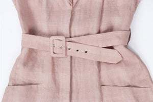 MIGUELINA PINK LINEN JUMPSUIT XSMALL