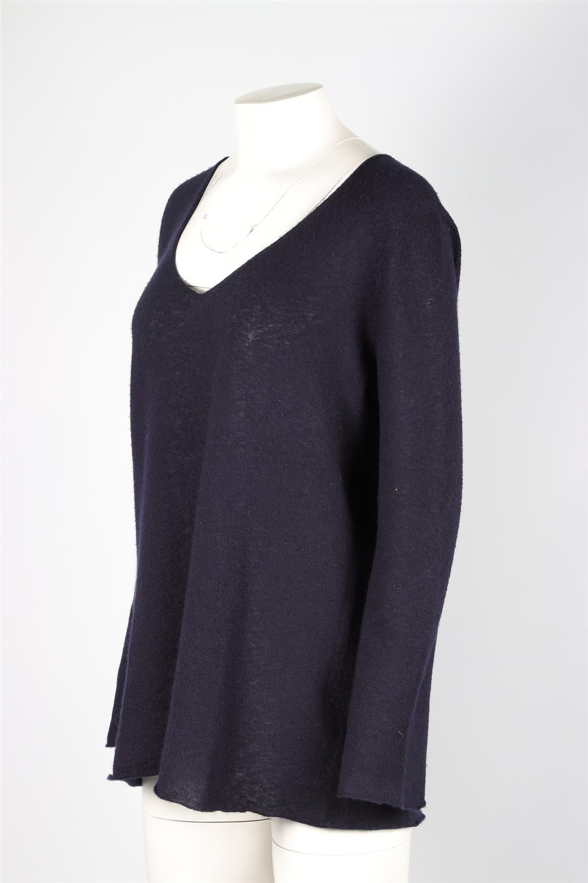 THE ROW NAVY CASHMERE SWEATER LARGE