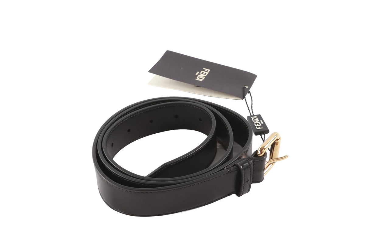 FENDI BLACK UTILITY LEATHER BELT BAG