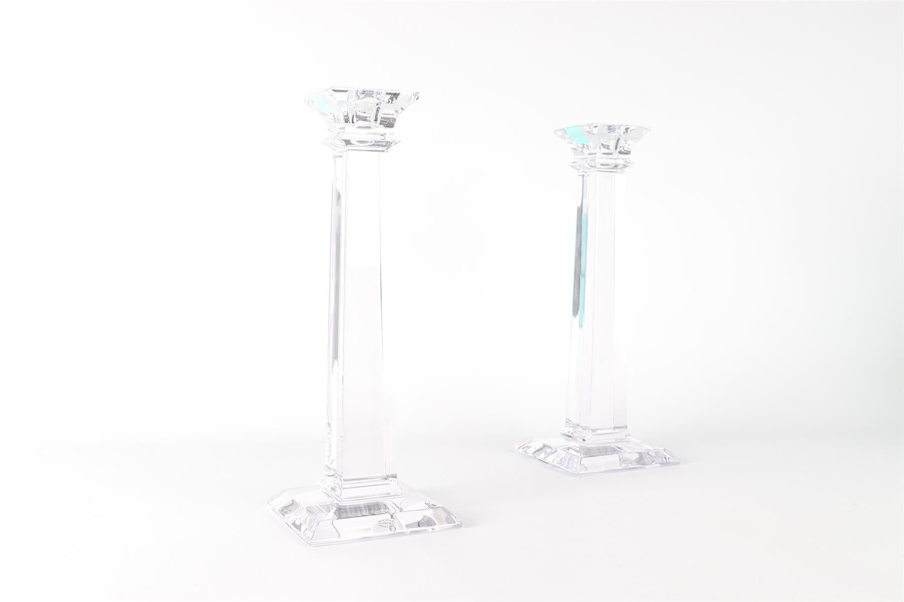 TIFFANY & CO SET OF 2 CRYSTAL CANDLESTICKS