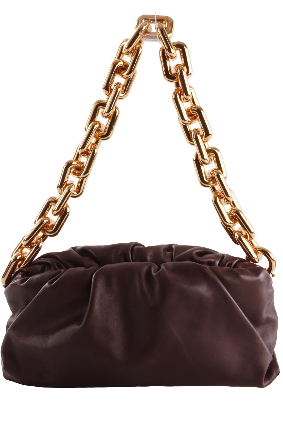 PURPLE THE CHAIN POUCH LEATHER SHOULDER BAG