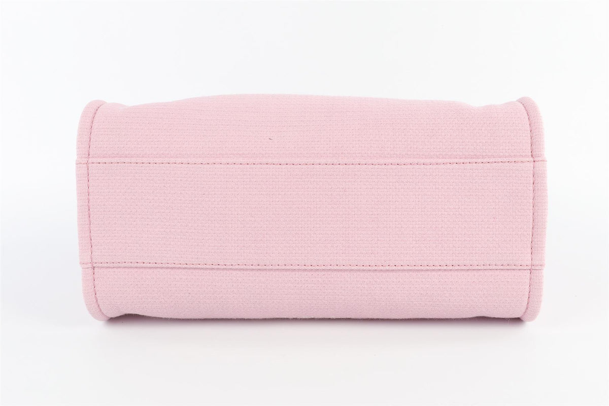 CHANEL PINK 2022 DEAUVILLE SMALL FABRIC TOTE BAG