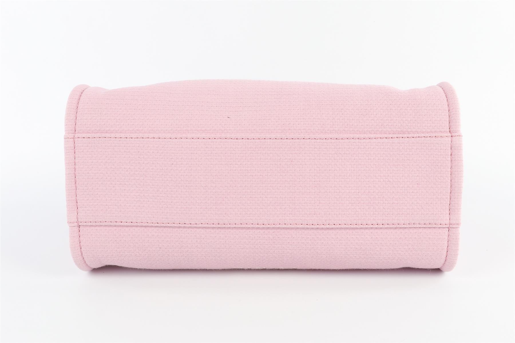 CHANEL PINK 2022 DEAUVILLE SMALL FABRIC TOTE BAG