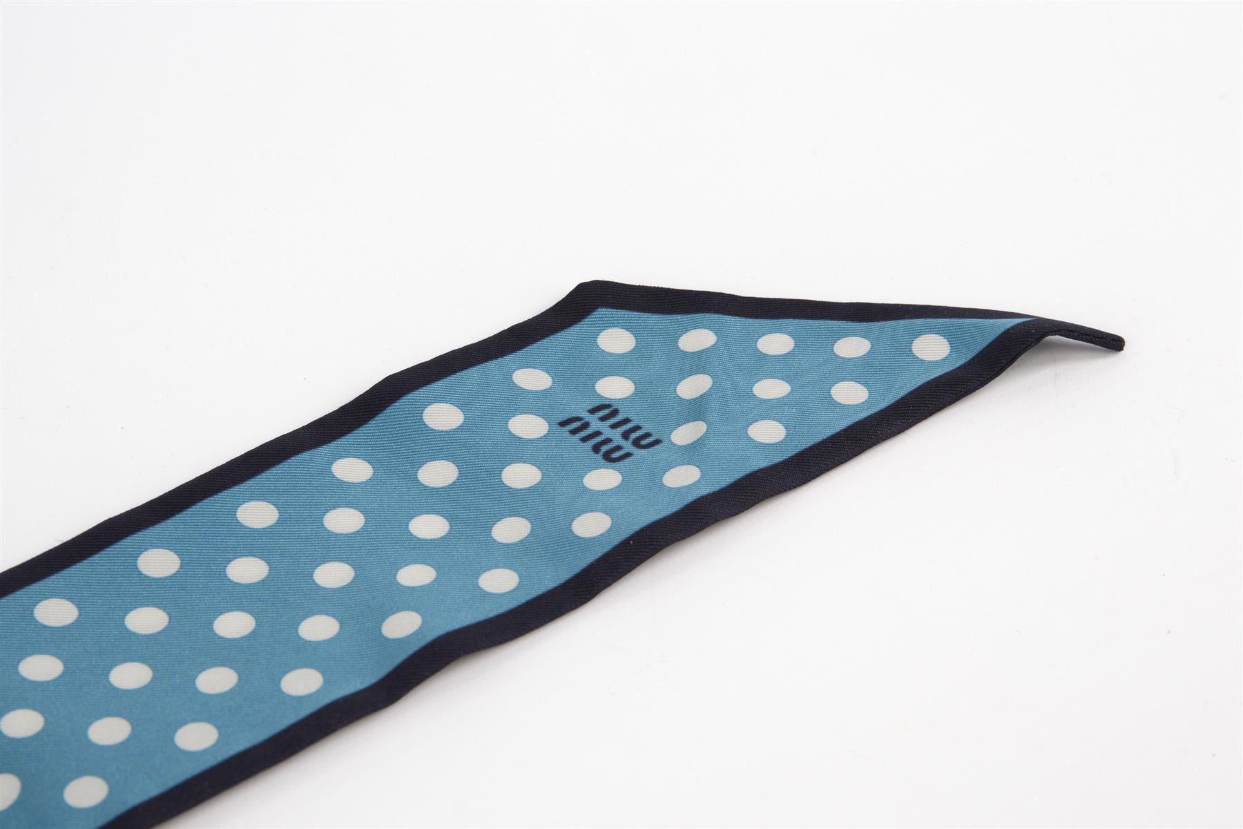 MIU MIU BLUE SILK SCARF