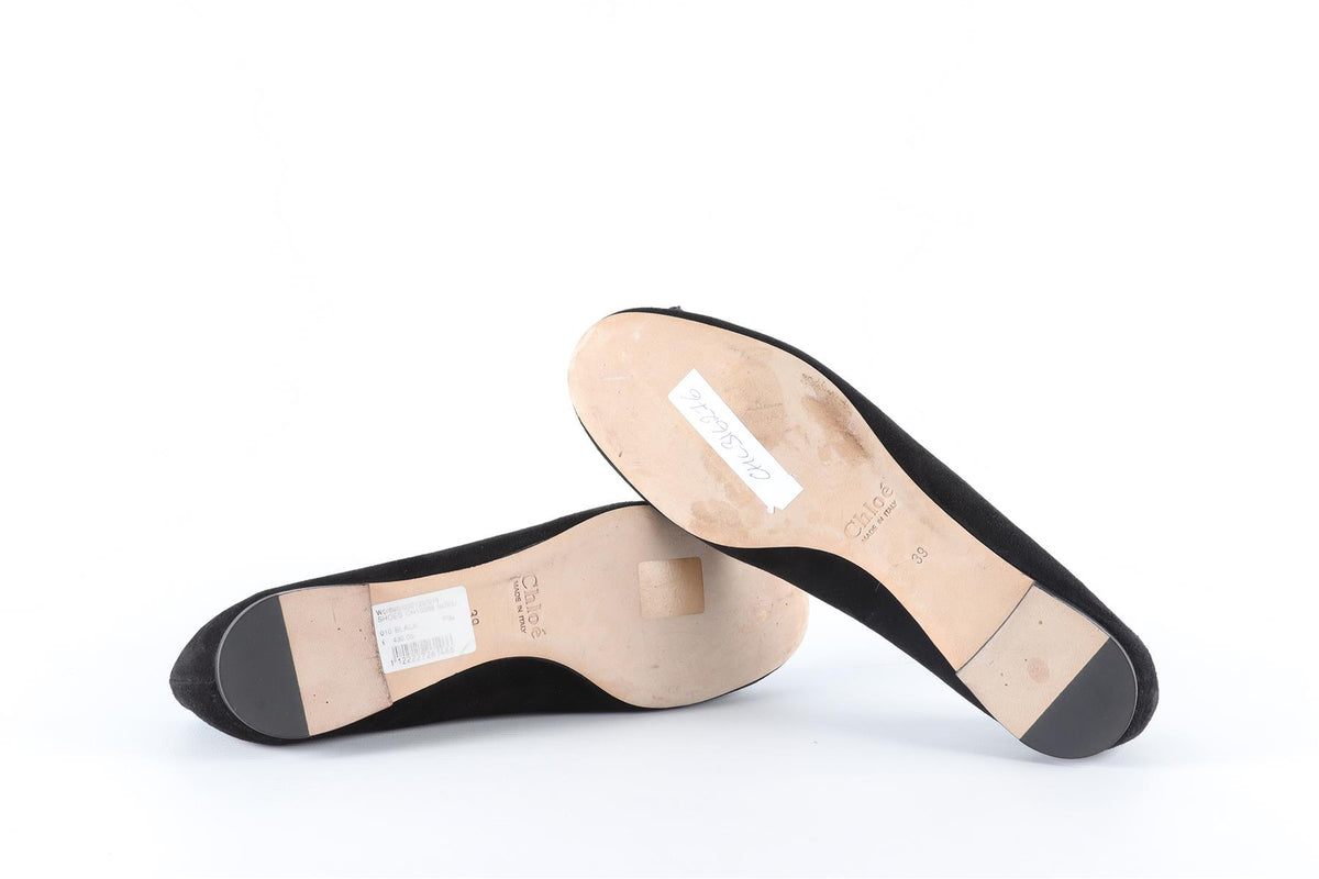 CHLOÉ BLACK SUEDE BALLET FLATS EU 39 UK 6 US 9