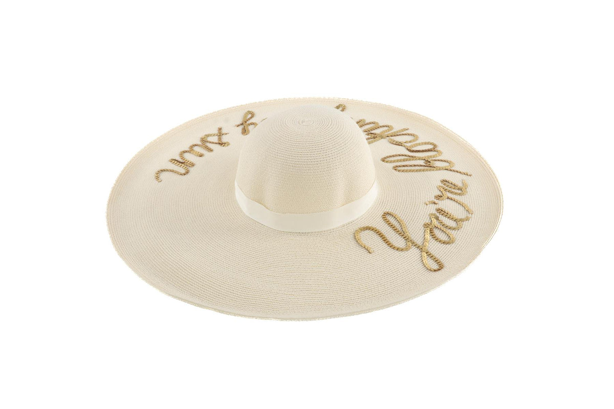 EUGENIA KIM CREAM PAPER SUN HAT 58CM