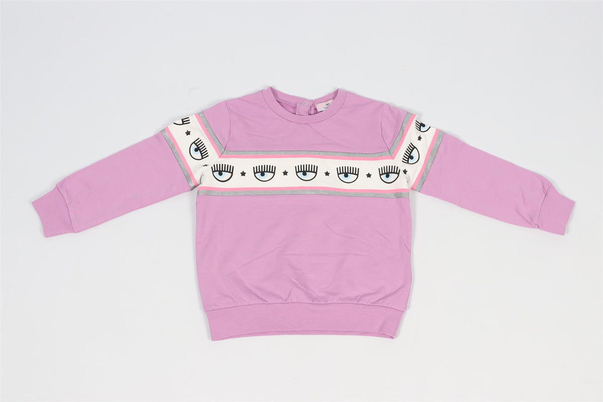 CHIARA FERRAGNI PURPLE KIDS GIRLS COTTON SWEATSHIRT 36 MONTHS