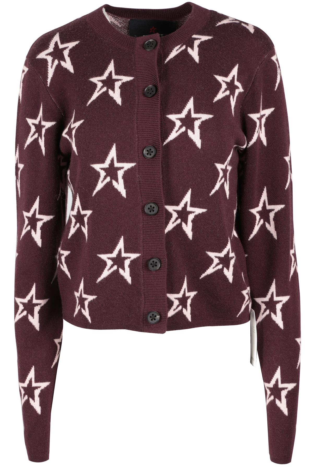 PERFECT MOMENT BURGUNDY WOOL CARDIGAN LARGE