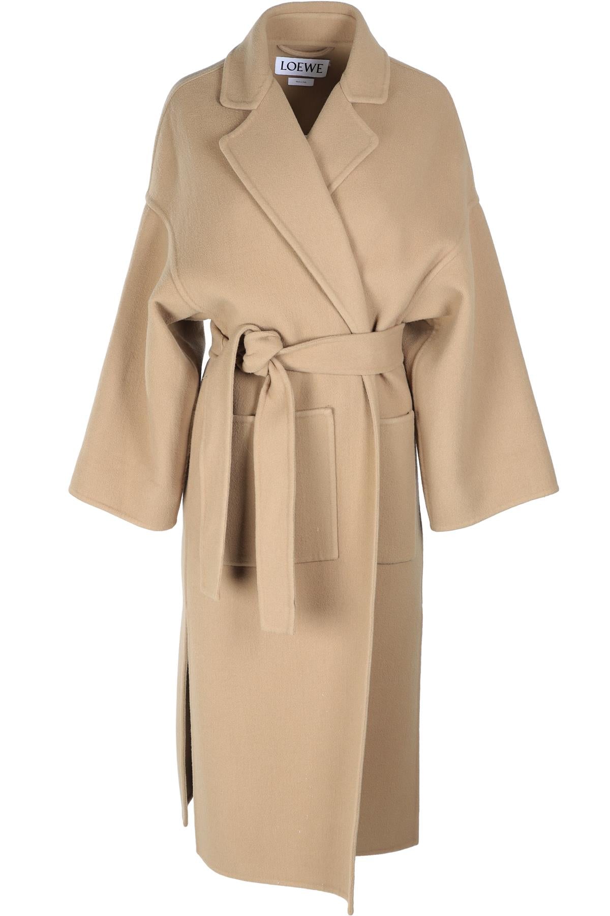 LOEWE BROWN WOOL COAT XSMALL