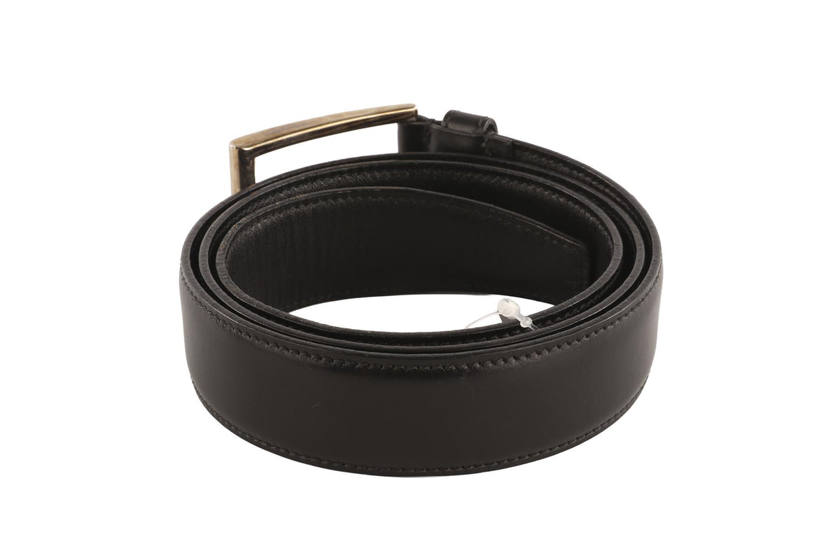 PRADA BLACK MEN'S LEATHER BELT 85CM